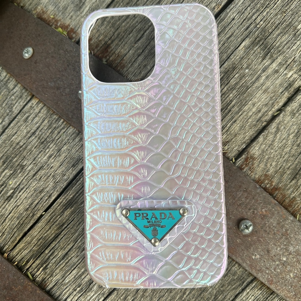 Designer Iridescent Prada IPhone 14 Pro Max phone case